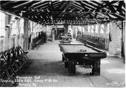 Recreation room at CCC camp #2356